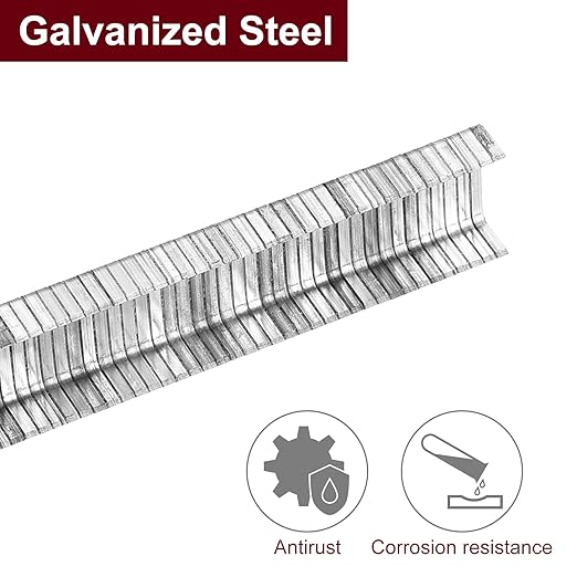 uxcell 20 Gauge Narrow Crown Staples 7/16" x1/4", 2250Pcs Galvanized Steel for Pneumatic, Electric Stapler, White