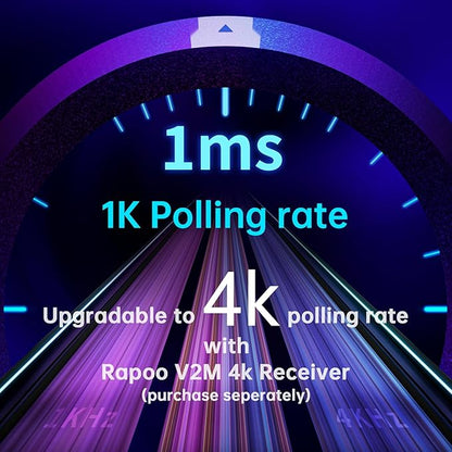 Rapoo VT9Pro Wireless Gaming Mouse - Esports Grade Performance Gaming Mice, PAW 3398 Sensor, 26000 DPI, 1ms Response Time, 68g Lightweight, 10 Programmable Buttons, Long Battery Life, Black