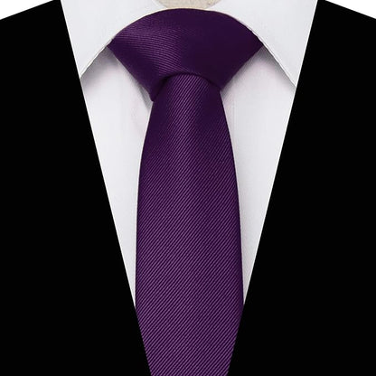 RBOCOTT 2.4" Solid Color Skinny Tie for Men Slim Necktie(6cm)