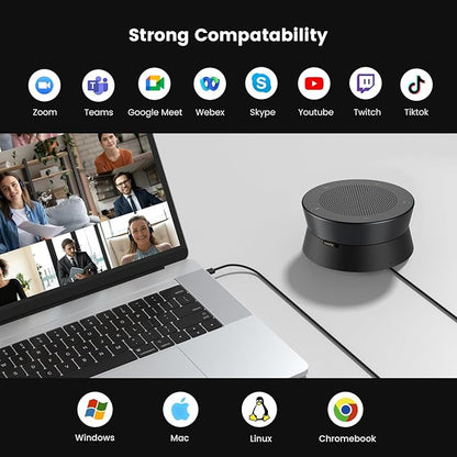 Nearity A20S Conference Speaker and Microphone, USB Speakerphone w/8 Mics, 16ft Voice Pickup, AI 2.0 Noise Cancelling, USB Speakermic with Daisy Chain, Works with Microsoft/Teams/Google Meet