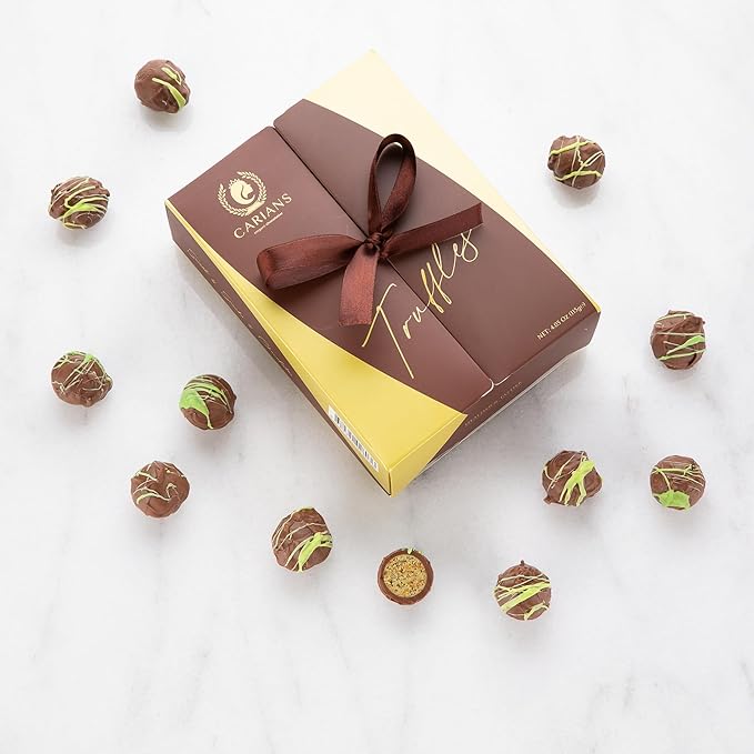 CARIANS Assorted Dubai Chocolate Truffles Box, Dubai Chocolate Candy with Pistachio and Kunafa, Box of Candy, Luxury Premium Gourmet, Great for Gift Giving, Christmas, Thanksgiving, Anniversary