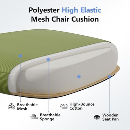 Computer Desk Chair, Ergonomic Office Chair M903 with Wheels, High Back Mesh Office Chair with Adjustable Lumbar Support, Headrest, Flip-Up Armrests, Green