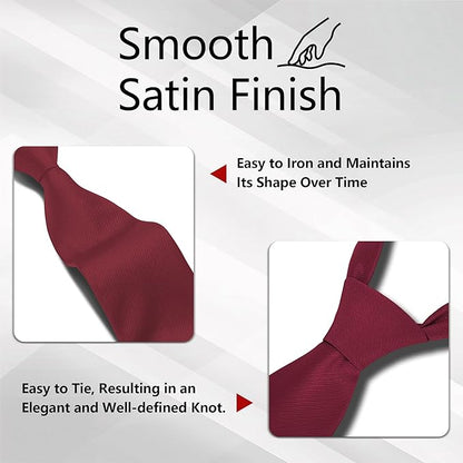 Fineknot Black Ties for Men, Formal Neckties for Men, Solid Color Mens Ties for Business, Wedding, Party, Mens Neck Tie