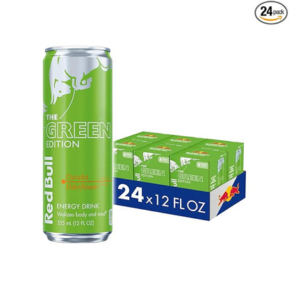 Red Bull Green Edition Curuba Elderflower Energy Drink, 12 Fl Oz, 24 Cans (6 Packs of 4)