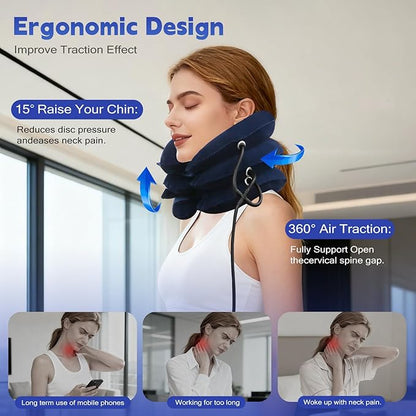 Cervical Neck Traction Device for Home Use, Inflatable Neck Stretcher for Instant Neck Pain Relief, Adjustable Neck Support Brace, Neck Decompression, Neck Extender