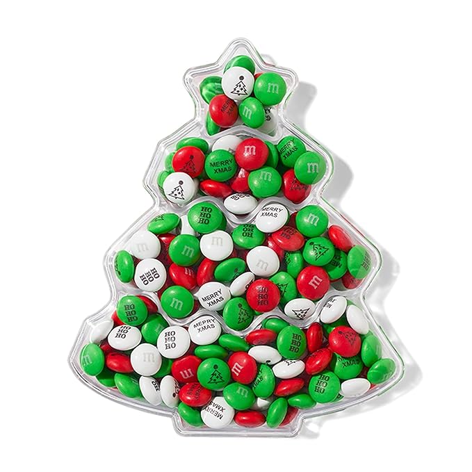 M&M’S Christmas Tree Gift Box, Pre-Designed Colorful Christmas Candy Mix, Perfect for Holiday Gift Exchanges