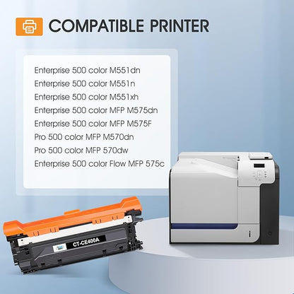 507A Toner Cartridge 4-Pack Compatible for HP 507A 507X CE400A CE401A CE402A CE403A 500 Color M551 Toner Cartridges for HP Laserjet Enterprise M551 M551n M551dn M551xh M570dn M570dw M575f Printer