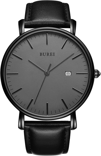 BUREI Men Wrist Watches Fashion Minimalist Analog Quartz Waterproof Watches for Men