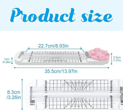 4-in-1 Multi-Function Paper Trimmer,Bidirectional Papers Cutter,Bidirectional Rotary Paper Cutter for A4/Photo/Card, for Daily Manual and Office Use (Blue+Green)