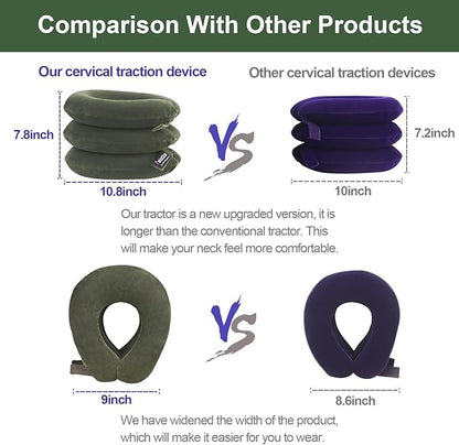 Cervical Neck Traction Device,inflatable neck extended version of the traction stand, relieve neck pain and shoulder pain, and effectively correct poor sitting posture (including health care tutorial)