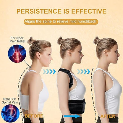 Back Brace Posture Corrector for Women and Men High Support Adjustable Lightweight Upper, Back Straightener for Neck Shoulder & Upper/Lower Back Pain Relief Under Clothes Breathable Invisible (Medium)