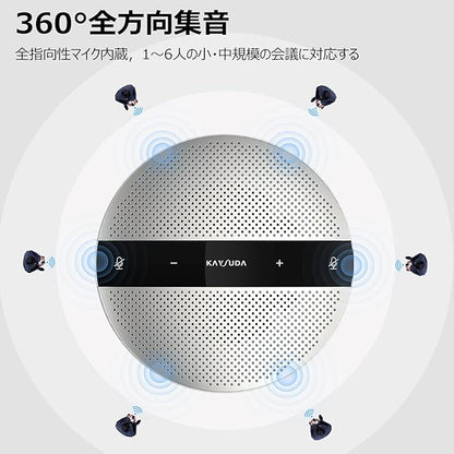 USB Speaker Phone 360° Omnidirectional Microphone Portable Conference Speakerphone Echo Cancellation for Teams, Zoom, VoIP Calls, Webinar, Phone, Call Center, Recording