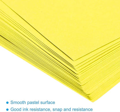 MECCANIXITY 75 Sheets A4 Colored Print Copy Paper 5.8" x 8.3" Origami Paper Printer Paper 80gsm for Printing, Document Copying, Art Craft,Bright Yellow