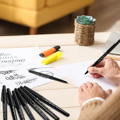 96 Pcs Black Felt Tip Pens 0.7mm Medium Point Pens Bulk, Felt Tip Markers for Journaling, Writing, Note Taking, Planner, Ideal for Office School Art Supplies Gift