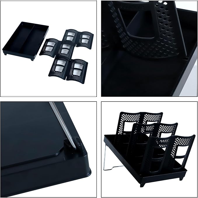 Coffee Cup Holder - Lid Rack Disposable Paper Cup Dispenser 6 Slot Countertop Cup Organizer for Coffee Station, Kitchen, Bar, Office, Restaurant