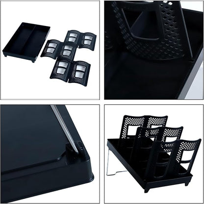 Coffee Cup Holder - Lid Rack Disposable Paper Cup Dispenser 6 Slot Countertop Cup Organizer for Coffee Station, Kitchen, Bar, Office, Restaurant