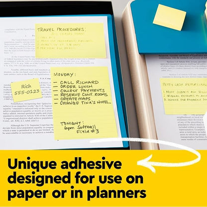 Post-it Notes, 3 in x 3 in, 100 Sheets per Pad | Canary Yellow | 24 Pads, Pack of 8