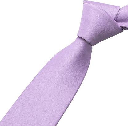KOOELLE Men's Ties Solid Pure Color Plain Neckties Formal Black Ties For Men
