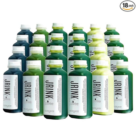 JRINK by Purée Advance Juice Cleanse,Cold Pressed Detox Drink with Organic 4 Day-Healthy Vegetable and Fruit Juice, Frozen Pressed Juice Cleanse, 24 Bottles, 16oz Each