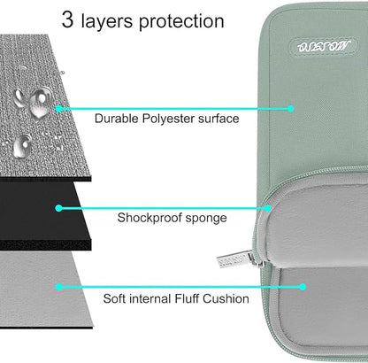 MOSISO Laptop Case 15 inch, 15 inch Laptop Sleeve Compatible with MacBook Air 15 M4 A3241 M3 A3114 M2 A2941 2025 2024 2023,Dell XPS 15,Polyester Vertical Computer Sleeve Bag with Pocket, Antique Green