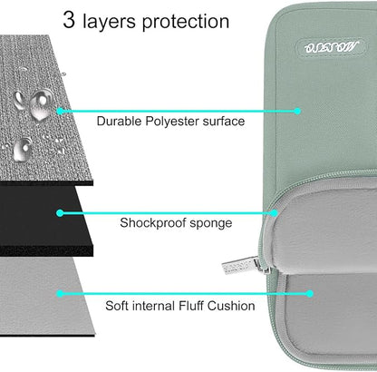MOSISO Laptop Case 13.3 inch, 13-13.3 inch Laptop Sleeve Compatible with MacBook Air/Pro 13/Pro 14 M5 M4 M3 M2 M1, HP Dell ASUS Lenovo,Polyester Vertical Computer Sleeve Bag with Pocket, Antique Green