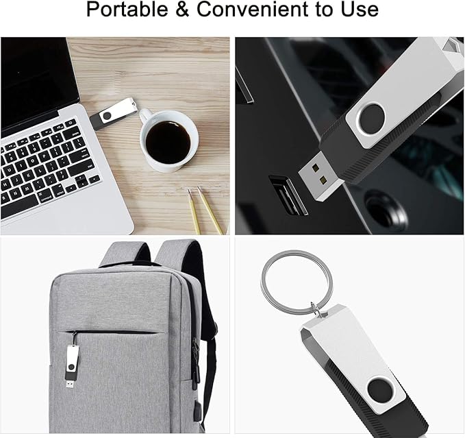 20Pack 1GB USB Flash Drive 2.0 Stick, TOPESEL Bulk Thumb Drive Swivel 1GB Pen Drive Jump Drive for Data Storage (20Pack Black)