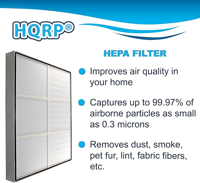 HQRP HEPA Filter Set compatible with Whirlpool Whispure AP150, AP250, AP25030K, APR25130L, APR25530L, AP15030H, parts 1183051K 8171433K (Small) Replacement