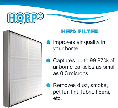 HQRP HEPA Filter Set compatible with Whirlpool Whispure AP150, AP250, AP25030K, APR25130L, APR25530L, AP15030H, parts 1183051K 8171433K (Small) Replacement