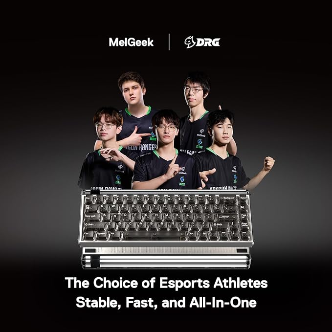 MelGeek MADE68 Pro+ Wired Keyboard, Hall Effect Magnetic Switch Gaming Keyboard, 65% Compact Rapid Trigger, Hot-Swappable, RGB Snap Tap & Adjustable Actuation, Online HIVE Custom (Phantom Gray)