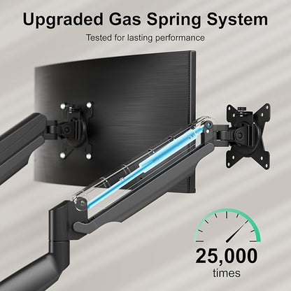 Dual Ultrawide Monitor Mount for 22-35 inch Computer Screens, 2 Monitor Arm Stand with Gas Spring System Each Holds up to 30.8lbs, Full Motion Height Adjustable, VESA 75x75/100x100mm