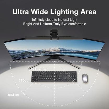 Monitor Light Bar, Fit for Curved/Flat Monitor, Eye-Care USB Computer Lamp Dimmable Screen Light Bar with Auto-On/Off, No Glare Desk Lamp for Screen Home Office