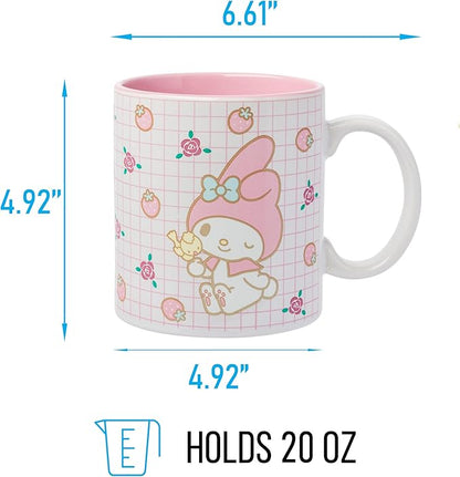 Silver Buffalo Sanrio Hello Kitty and Friends My Melody Ceramic Mug, 20 Ounces