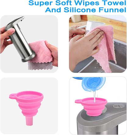 Infrared Automatic Soap Dispenser, Stainless Steel Handfree Touchless Soap Dispenser Sensor Dispenser for Bathroom Kitchen Hotel Restaurant. 4 AAA Batteries (NOT Included)