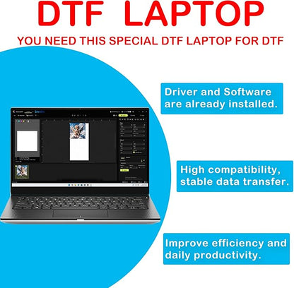 Lancelot A3 L1800 DTF Printer Bundle DTF Printing Machine with Roll Feeder, White Ink Circulation,t Shirt Printers with Film Cutter for DIY T Shirt Business (Printer+Software+Laptop+Consumables)