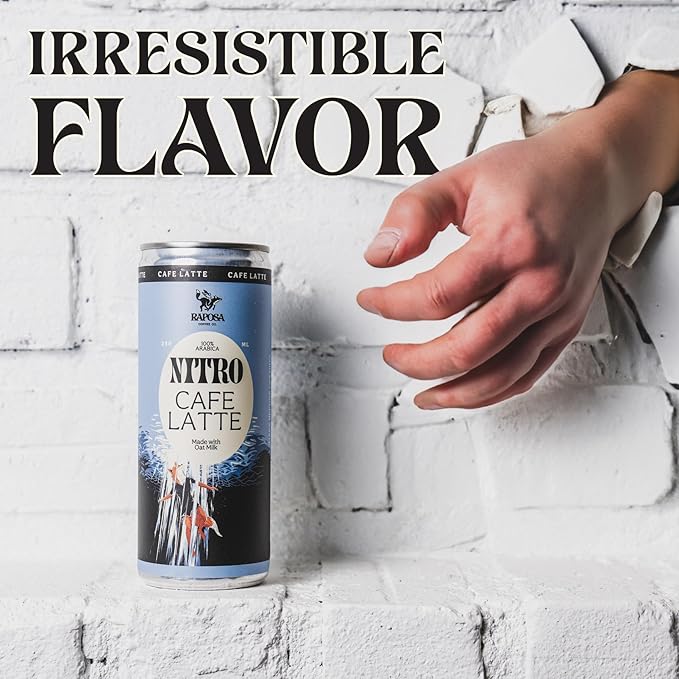Raposa Nitro Cold Brew Ready to Drink Coffee 250ml - 8.45oz - Dairy Free - Cold brew ready to drink, Non GMO, No Artificial Anything - 225mg Caffeine (Classic Dark Roast (12 Pack))