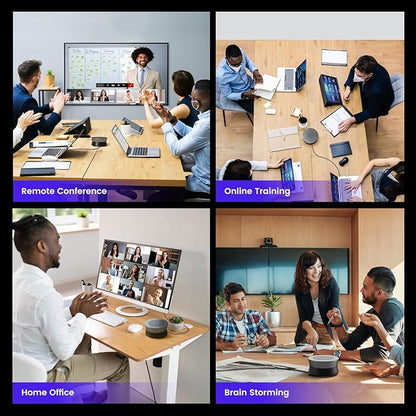 NEARITY A11 Conference Speaker and Microphone, 4 Mics USB Speakerphone with AI Noise Cancelling, 13ft Audio Pickup, Plug and Play Computer Speaker with Mic for Work/Online Conferencing/Home Office