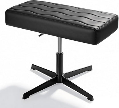 VECELO Under Desk Footrest, PU Ergonomic Foot Rest with Comfort Padding, Height Adjustable for Relieving Leg Pain, Stiffness, Black