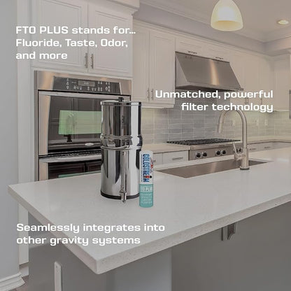Coldstream FTO Plus Water Filter Cartridge (4 Pack) - Dependable for Easy Installation as a Berkey Replacement - Ceramic Gravity Filter For Stainless Steel Systems