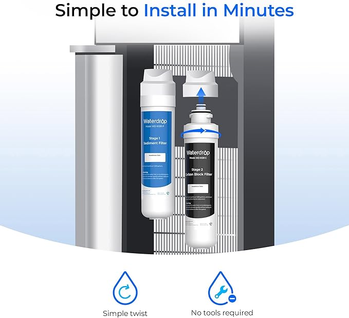 Waterdrop W281 Water Filters for Water Coolers, Replacement for Avalon® branded Bottleless Water Coolers Filters, 1,500 Gallon Extended Lifespan, More Pure Enjoyment, 4 Count（2 SET)