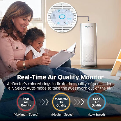 AIRDOCTOR AD1000 HEPA Air Purifier | Perfect for Guest Rooms, Kids' Bedrooms and Home Offices | Circulates the Air in 285 sq. ft. 4x/hour