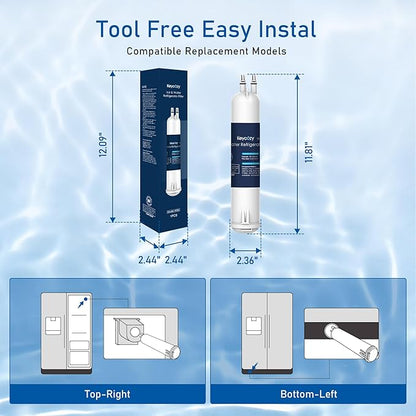 K004 Compatible for 4396841 Refrigerator Ice and Water Filter, EDR3RXD1, KAD3RXD1, WHR3RXD1,P1WB2L, 4396841, 4396710, Filter 3, 46-9083,46-9030, 9030, 9083 Refrigerator Water Filter (3)