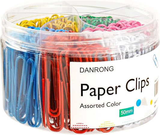 Jumbo Paper Clips,265 PCS (2 Inch) Large Paperclips Colorful Clips for Paperwork Ideal for Home, School and Office Use Colored