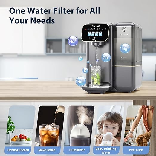 Cold Water Reverse Osmosis Water Filter Countertop, Remineralization & pH Balance UV 6 Stage RO Filtration System, Portable Water Purifier, 3:1 Pure to Drain, No Installation, C100