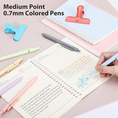 FIOVER Colored Pens, 12 Pack Colorful Gel Pens, Quick-Dry 0.7mm Medium Point for Journaling, Note Taking, Doodling, Aesthetic Office School Supplies, Gifts for Women Men(12PCS Multiple Colors)