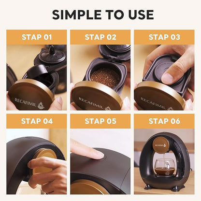 Single Serve Coffee Maker For K Cup Pod and Coffee Grounds /Tea, Fast Brew in 2 minutes, 2 IN 1 One Button Coffee Machine 4-8 Oz Brew Sizes, Stylish＆Compact For Home, Office, RV and Dorm, Black