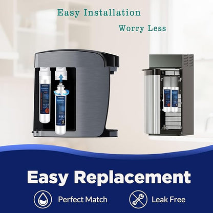 2 Stage Water Filter Replacement for Brio® NFMCTO5MS2 and NFMPP5M, Compatible with The UVF2 Series Models of Brio® Bottleless Water Cooler Dispensers, 1500 Gallons, Leak-free, 2 Counts