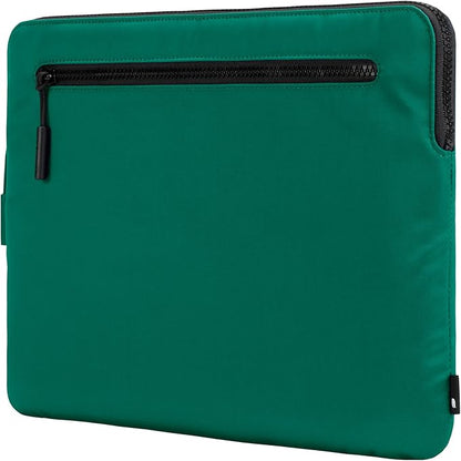 Incase Compact Laptop Sleeve with Flight Nylon - 16 Inch MacBook Pro and Laptop Case – Slim Computer Sleeve with Faux Fur Lining, Front Accessory Pocket with Zipper - Malachite Green