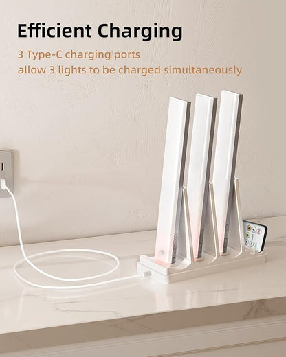 EZVALO 3-Port USB-C Charging Station for Cabinet Light, Multi-Light Storage & Charging Base, Designed for Strip Lights Under 9.5 inches (Power Supply and Adapter are not Included)