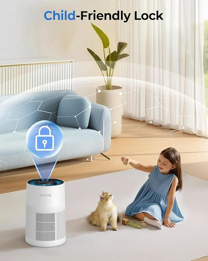 Air Purifiers for Home Large Room 1200ft², KOIOS H13 True HEPA Air Purifier for Bedroom with 7 Colorful Lights, Aromatherapy, Desktop Air Filter Cleaner for Smoke Dust Pollen Pets Dander Odor, AP2303