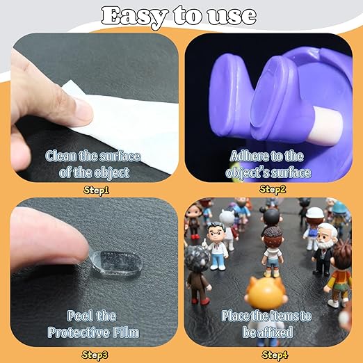 COMELY Clear Double Sided Sticky Dots: 300 Pcs 0.4" Glue Removable Adhesive Nano Circle Stickers - No Trace Strong Stick Tack for Museum - Office Balloon Wall Hanging Poster Crafts